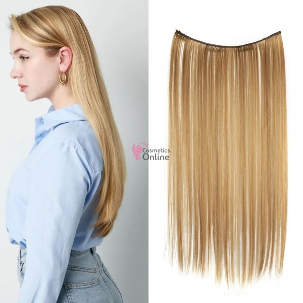 Extensie de par cu 4 Clips On delux simpla dreapta de 51 cm, Blond Inchis 39719